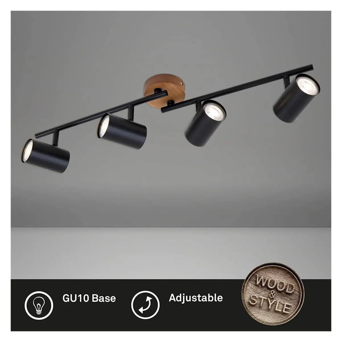 Briloner Foco de techo de 4 luces Muritz