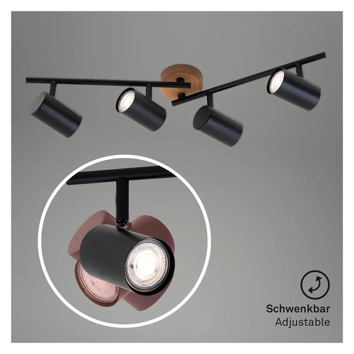 Briloner Foco de techo de 4 luces Muritz