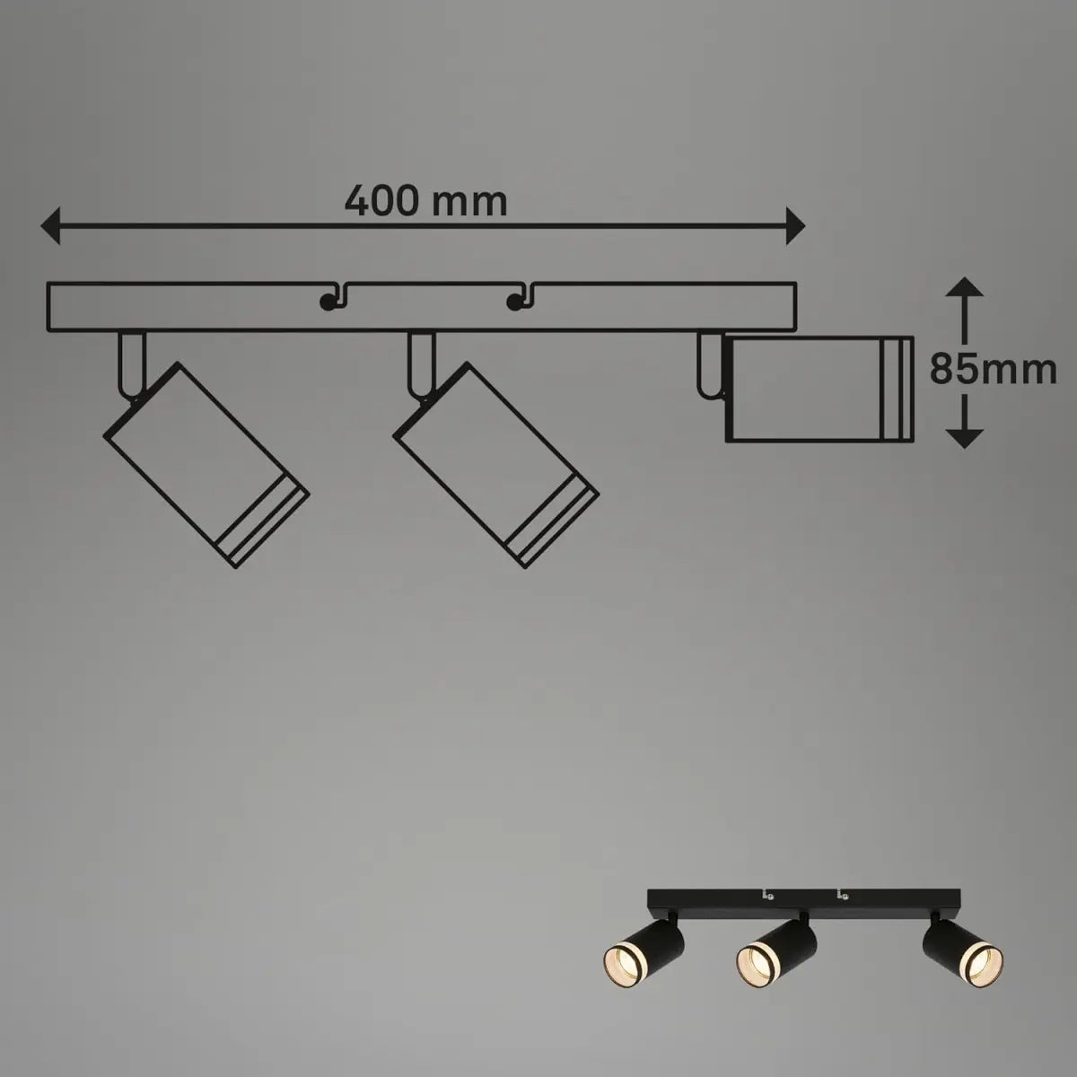 Briloner Foco de techo de 4 luces TELLO